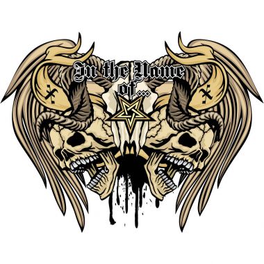 Kafatası, grunge vintage tasarım t shirt ile Gotik arması