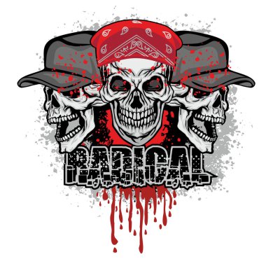 Kafatası ile gotik tabela, grunge vintage tasarım tişörtler