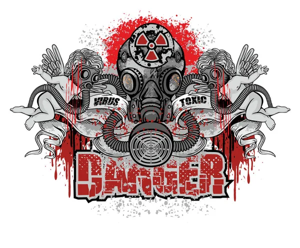 Post Apocalypse Emblem Skull Grunge Vintage Design Shirts Royalty Free Stock Illustrations