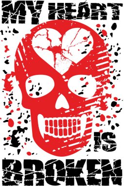 Kafatası ile gotik tabela, grunge vintage tasarım tişörtler