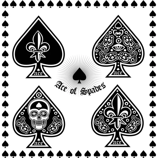 Set Ace Spades Skull Vector Graphics
