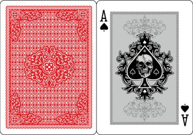 İskambil kağıdı, maça ası ve kafatası