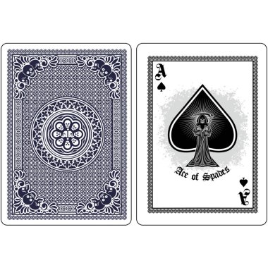 İskambil kağıdı, maça ası ve kafatası