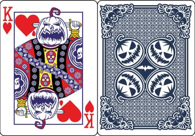 Poker, iskambil, Cadılar Bayramı Balkabaklarıyla kalplerin kralı