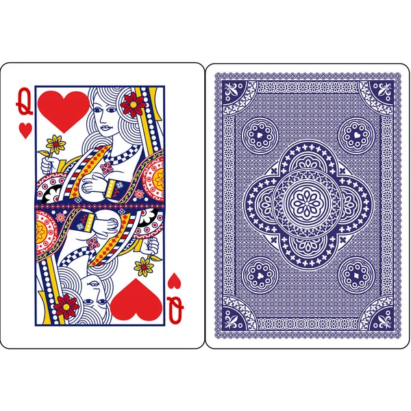 Carte Jouer Reine Coeur — Image vectorielle