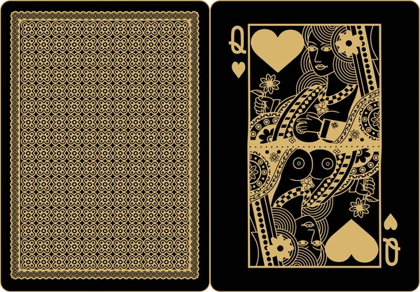 Carte Gioco Regina Del Cuore — Vettoriale Stock