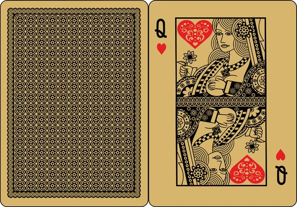 Carte Gioco Regina Del Cuore — Vettoriale Stock