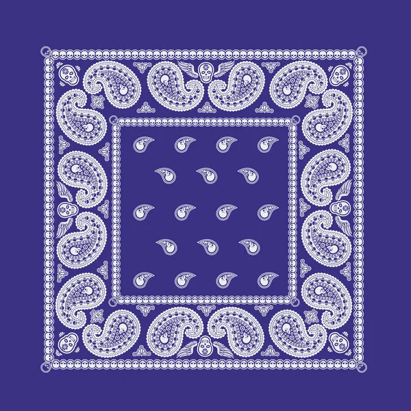 Motivo Bandana Con Teschio Paisley — Vettoriale Stock