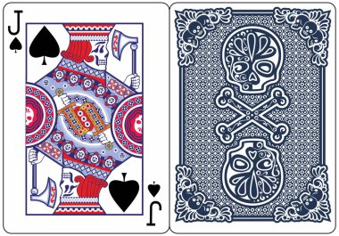 Poker, iskambil, kafatası, maça valesi