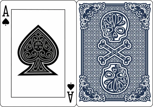 Poker Playing Card Ace Spades Diamond Clubs Heart — Stock Vector