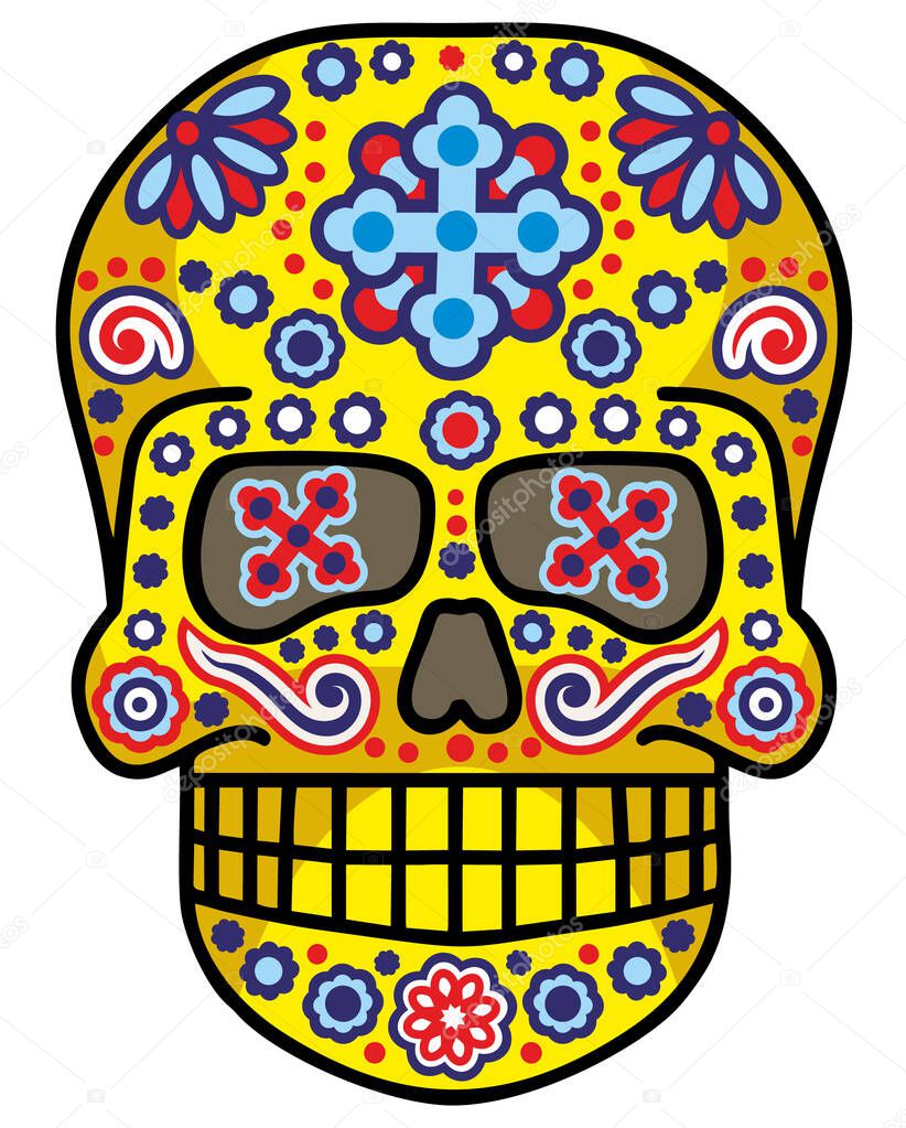 Day of the Dead, mexican sugar skull, vintage design t shirts