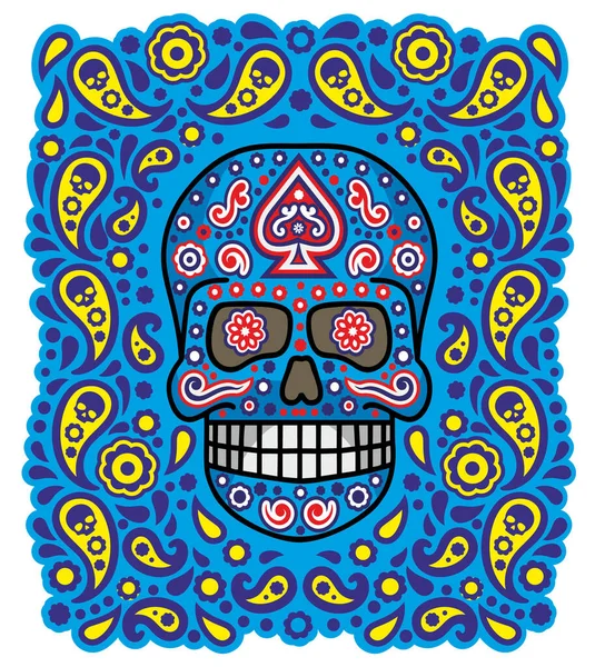 Day Dead Crâne Sucre Mexicain Shirts Vintage — Image vectorielle