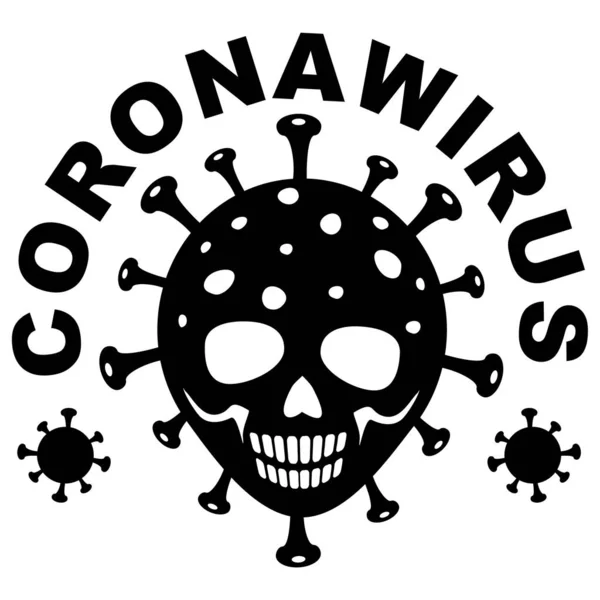 Signo Coronavirus Con Cráneo Diseño Camiseta — Archivo Imágenes Vectoriales