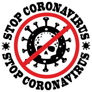 Coronavirus işareti, kafatası, t-shirt tasarımı