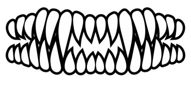 Yüz maskesi ve bir yırtıcının dişleri.