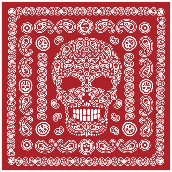 Kafatası Desenli Bandana Deseni — Stok Vektör