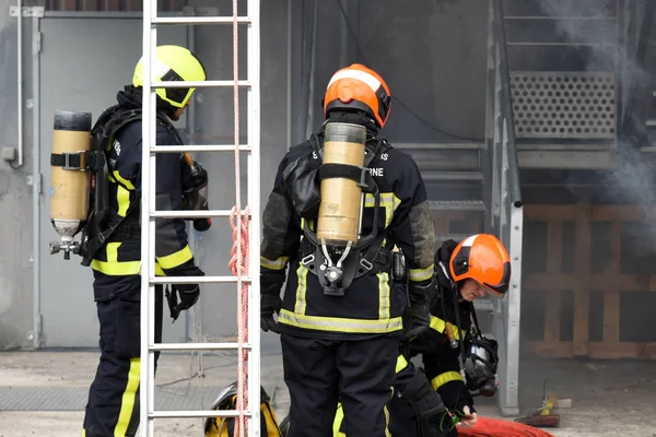 French fire department in brigade — Stock Photo, Image