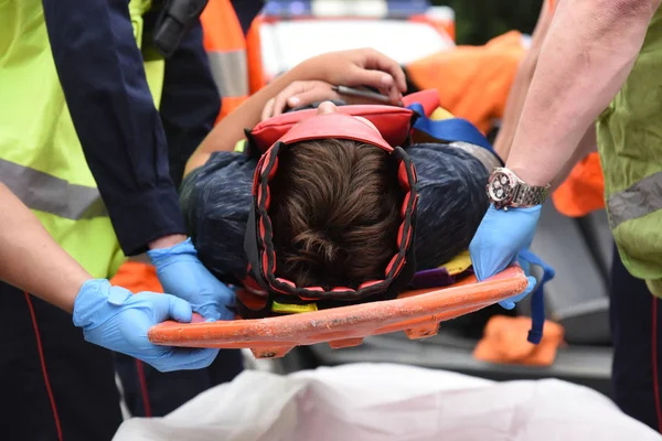 Französische Feuerwehr im Einsatz — Stockfoto