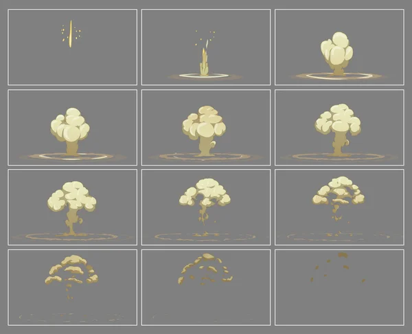 Brume explosion verticale effets spéciaux images d'animation — Image vectorielle