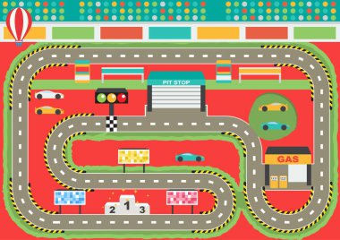Sport car racing track play placemat