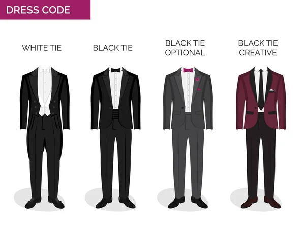 Guide formel de code vestimentaire pour hommes — Image vectorielle