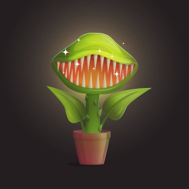Venus flytrap flower carnivorous plant illustration clipart