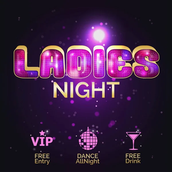 Design-Vorlage für den Ladies Night Out — Stockvektor