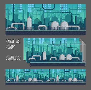 Parallax ready industrial game environment. clipart