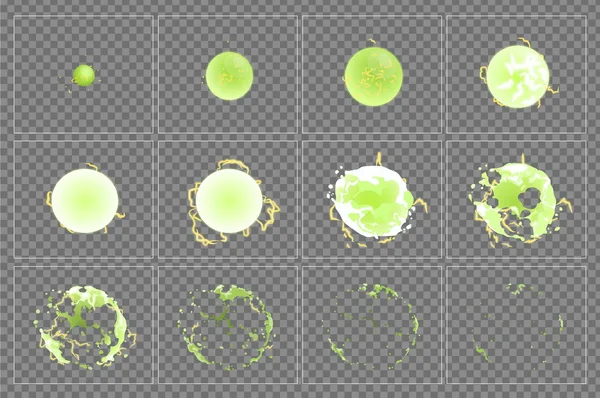 Explosion toxique effets spéciaux images d'animation — Image vectorielle