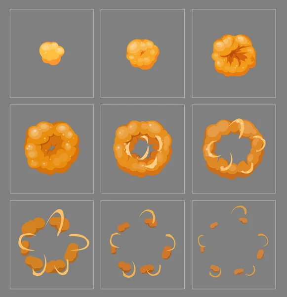 Explosão de fogo quadros de animação de efeito especial —  Vetores de Stock