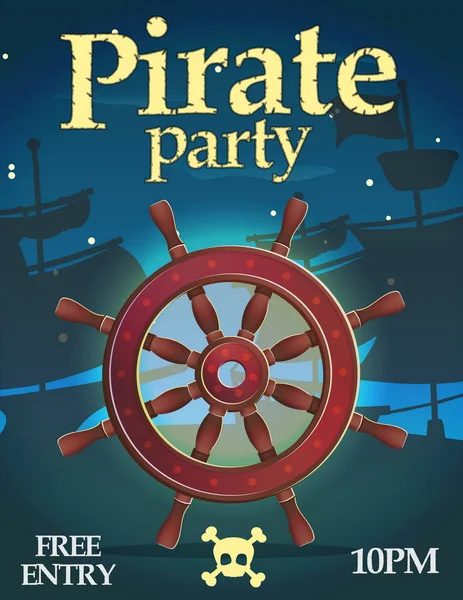 Pirate party inbjudan mall — Stock vektor