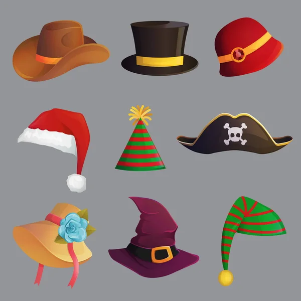 Kul karneval festligt firande hattar — Stock vektor