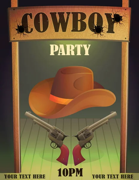 Cowboy selvagem oeste bar bar modelo de design de entrada —  Vetores de Stock
