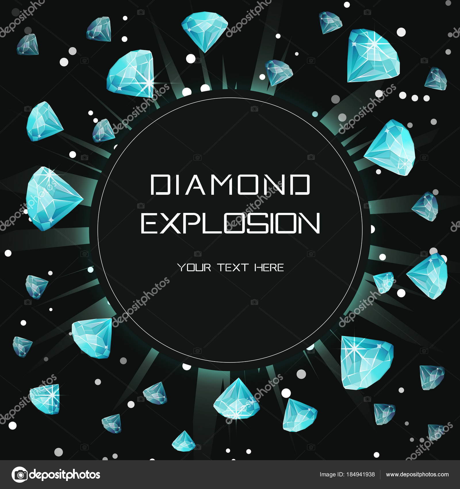 Diamond gem light explosion eclipse template. Stock Vector Image by ...