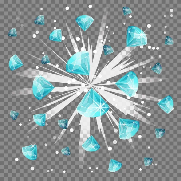 Διαμάντι διαμάντι ακτίνα φωτός φακού φωτοβολίδα έκρηξη — Διανυσματικό Αρχείο