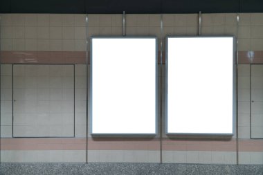 Boş Led promosyon afiş ekran kapalı, advertisin duvara