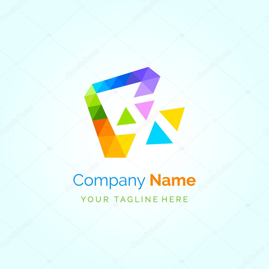 Abstract colourful geometric logo for business company