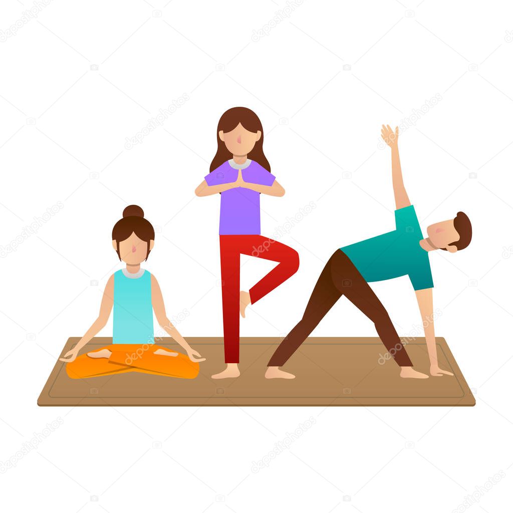 People activity, doing yoga pose