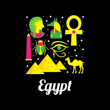 Egypt Country logos with icons that are representing the country