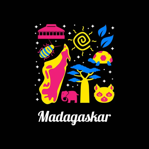 Madagascar Country Logos Icons Representing Country — 图库矢量图片