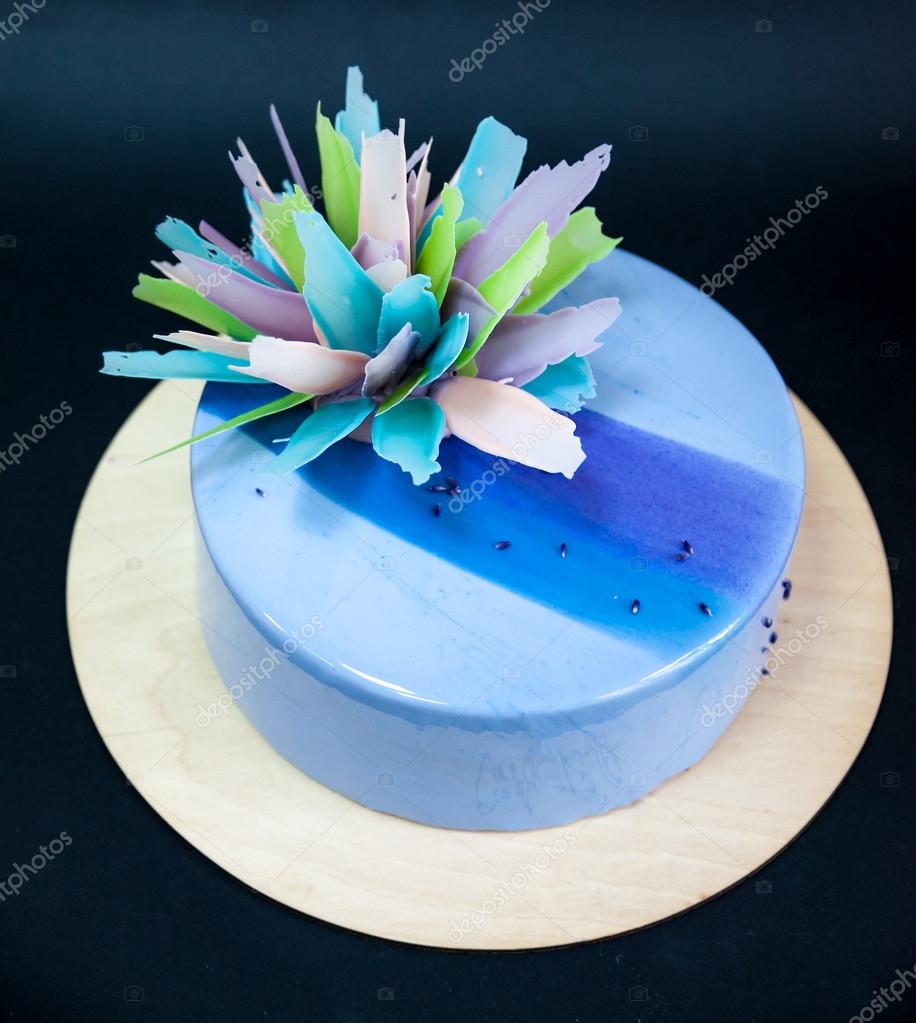Modern Trendy Cake With Blue And Violet Mirror Glaze And Chocolate Flower Decor Black Background Stock Photo By C Antonina Latayko Gmail Com Modern Trendy Cake With Blue And Violet Mirror Glaze And Chocolate Flower Decor Black Background Stock Photo By C Antonina Latayko Gmail Com