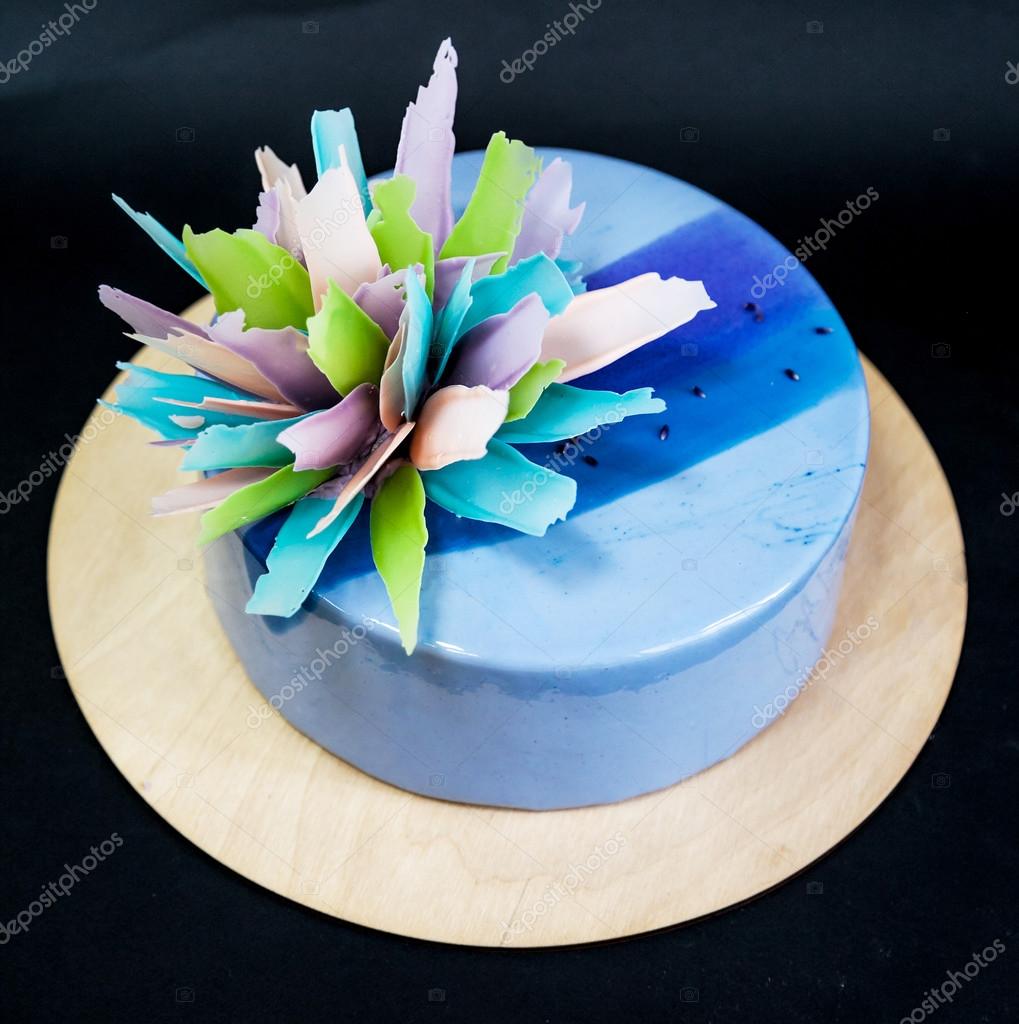 Modern Trendy Cake With Blue And Violet Mirror Glaze And Chocolate Flower Decor Black Background Stock Photo By C Antonina Latayko Gmail Com Modern Trendy Cake With Blue And Violet Mirror Glaze And Chocolate Flower Decor Black Background Stock Photo By C Antonina Latayko Gmail Com