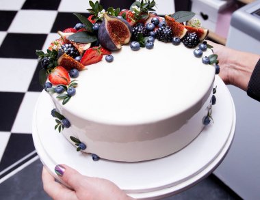 Sonbahar meyve camlı pasta ayna