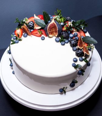 Sonbahar meyve camlı pasta ayna