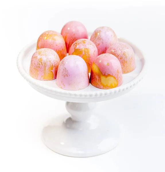 Candy Bonbons White Small Cake Stand — Stock Photo, Image