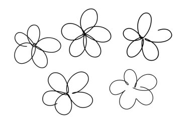 Devamlı çizgiler, el çizimi çiçekler..