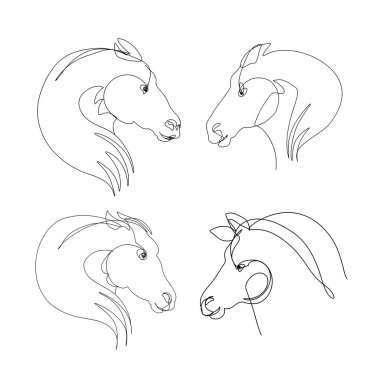 Devamlı çizgiler, el yapımı at kafası..