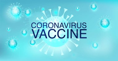 Coronavirus aşısı, vektör corona 2019-ncov tedavi arka planı.