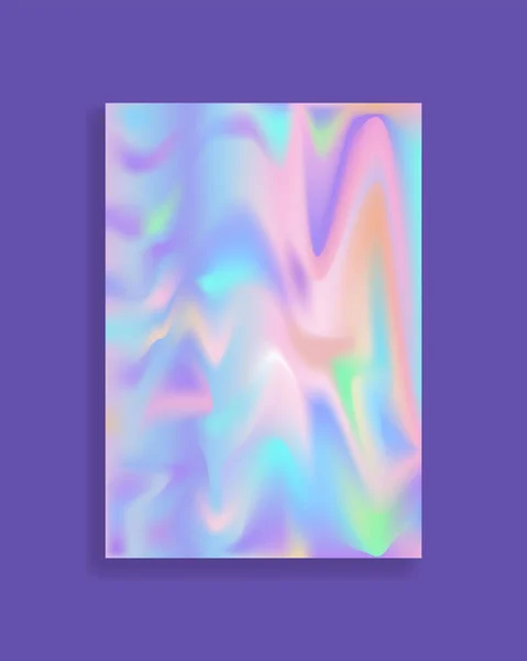 Holographic creative poster. Abstract wallpaper background. Hologram texture. Modern vector design. — Stock Vector