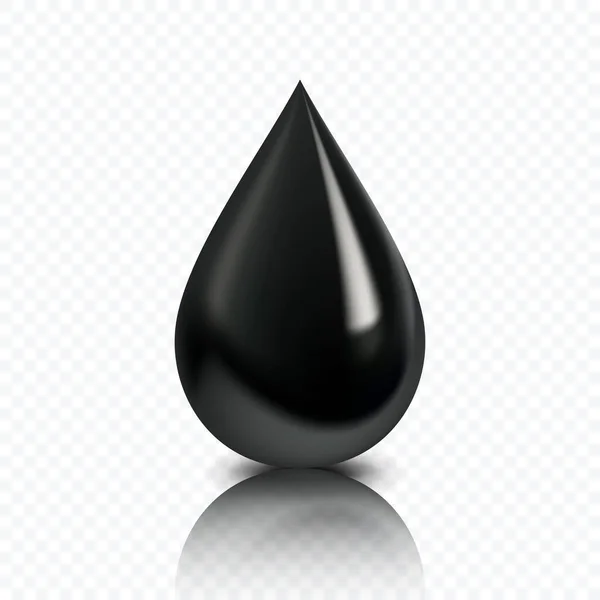 Huile noire, goutte de pétrole . — Image vectorielle